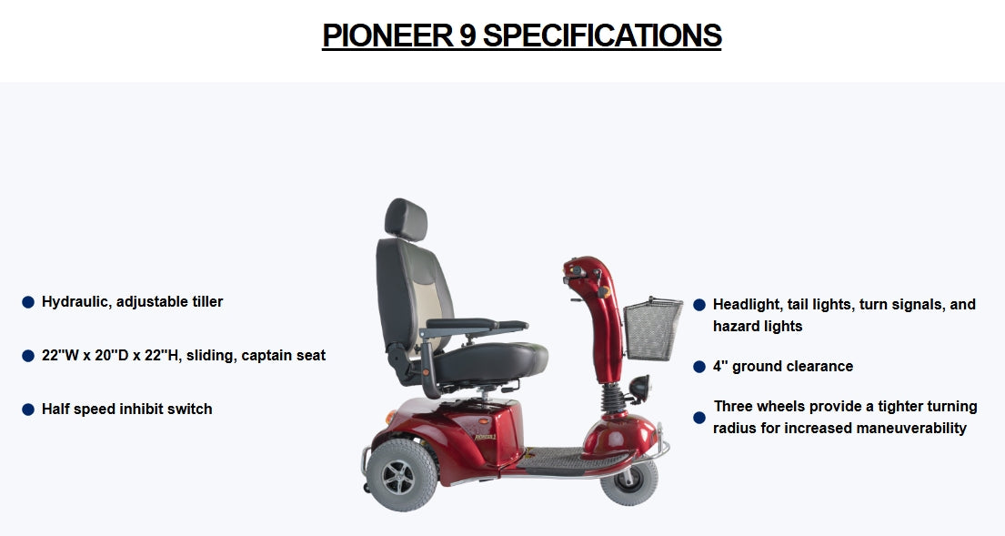 PIONEER 9: Heavy-Duty 3-Wheel Scooter