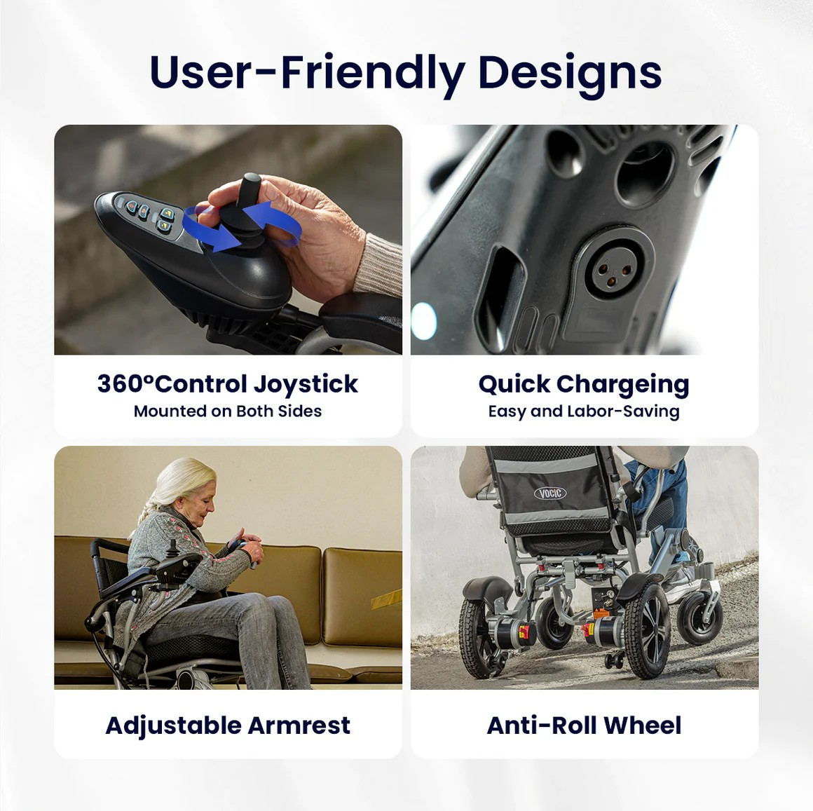 VOCIC V53 LIGHTWEIGHT FOLDABLE POWER CHAIR