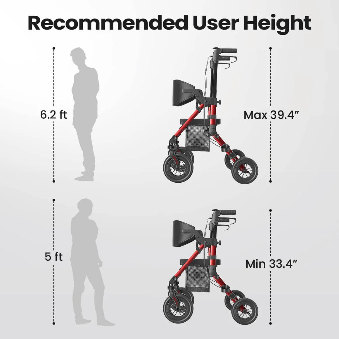 VOCIC Z51 COMBO 2 IN 1 ROLLATOR WALKER