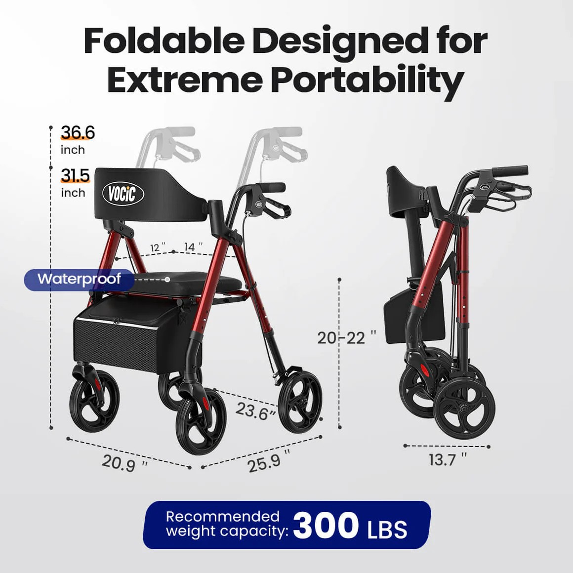 VOCIC Z21 Rollator Walker