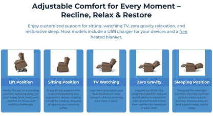 Perfect Sleep Chair Deluxe Plus 2-Zone(w/blanket & USB) Miralux