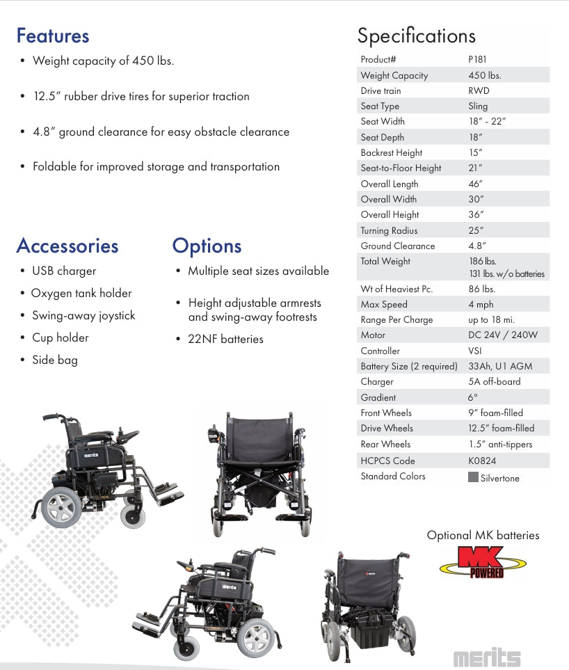 TRAVEL EASE HD-Heavy Duty Foldable Wheelchair
