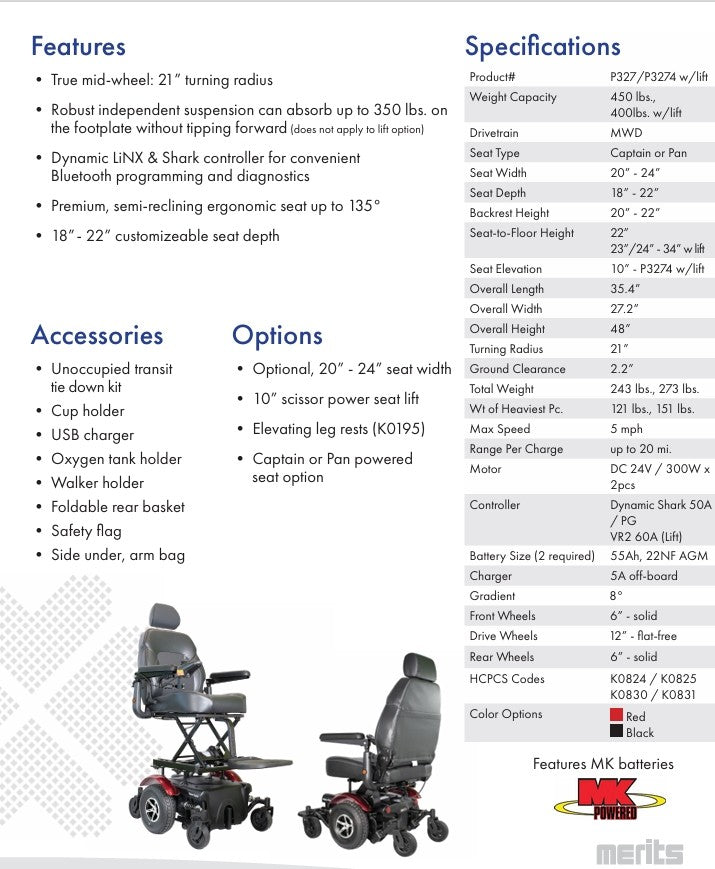 VISION SUPER: Heavy Duty Mid-Wheel Drive Power Wheelchair
