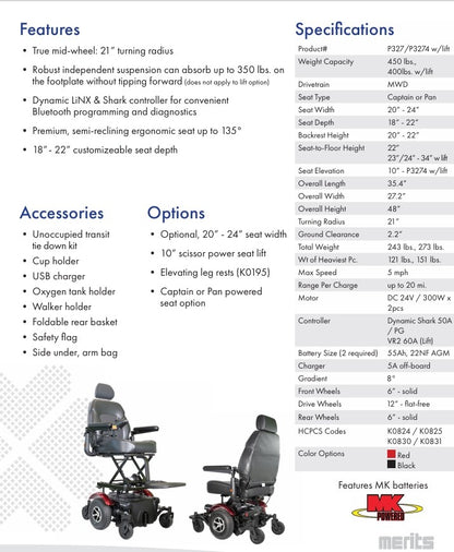 VISION SUPER: Heavy Duty Mid-Wheel Drive Power Wheelchair