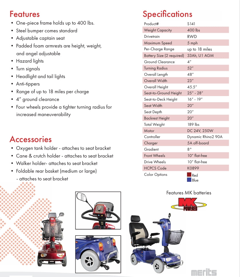 PIONEER 4-Durable four-wheel scooter designed for stability and longer travel distance