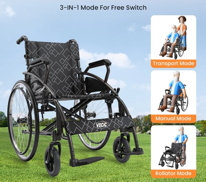 VOCIC U31 Lightweight Foldable Manual Wheelchair
