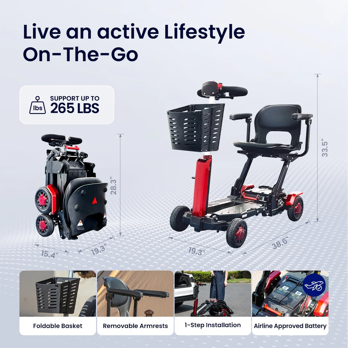 VOCIC D91 FOLD-GO MOBILITY SCOOTER