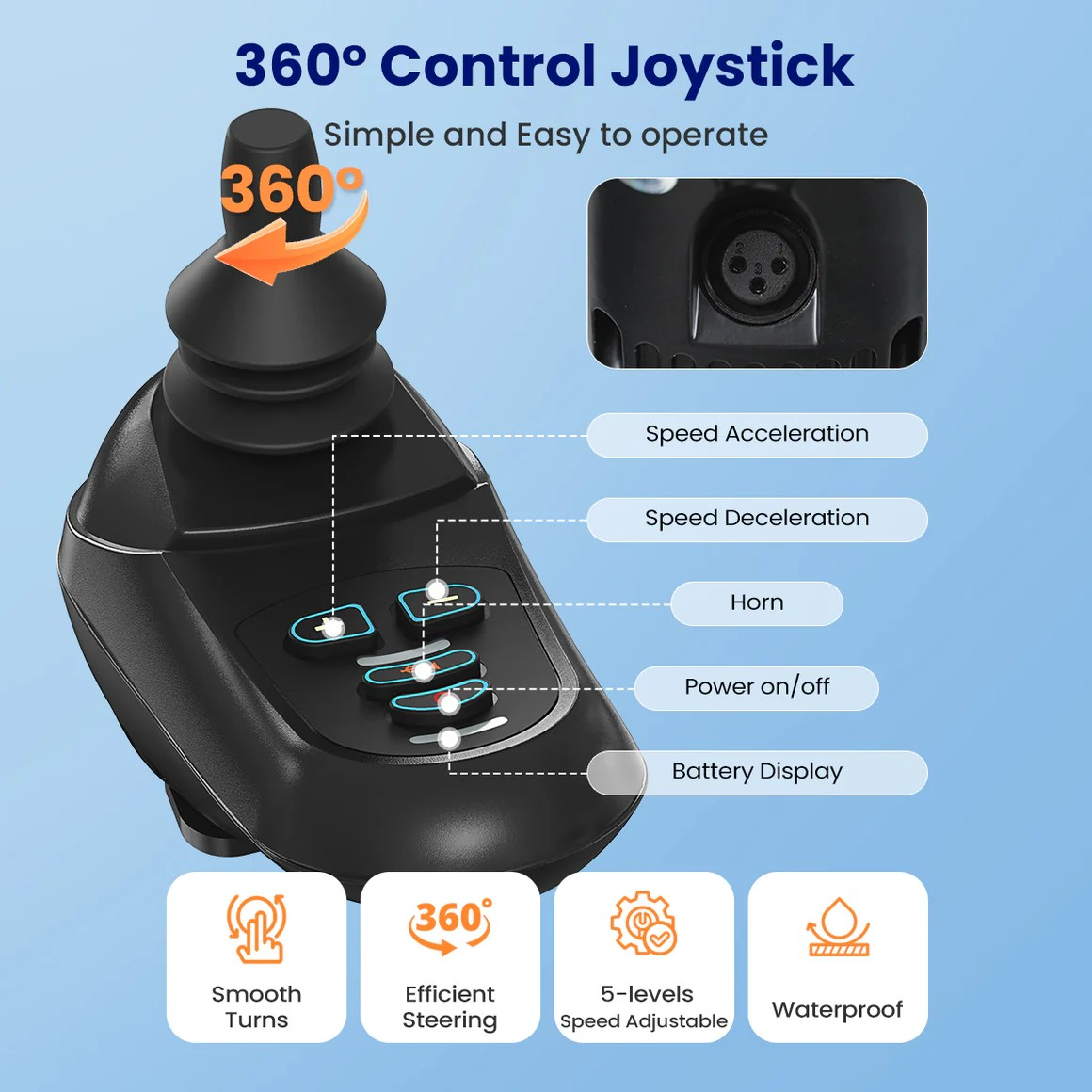 VOCIC V62 FOLDABLE DUAL-BATTERIES POWER WHEELCHAIR