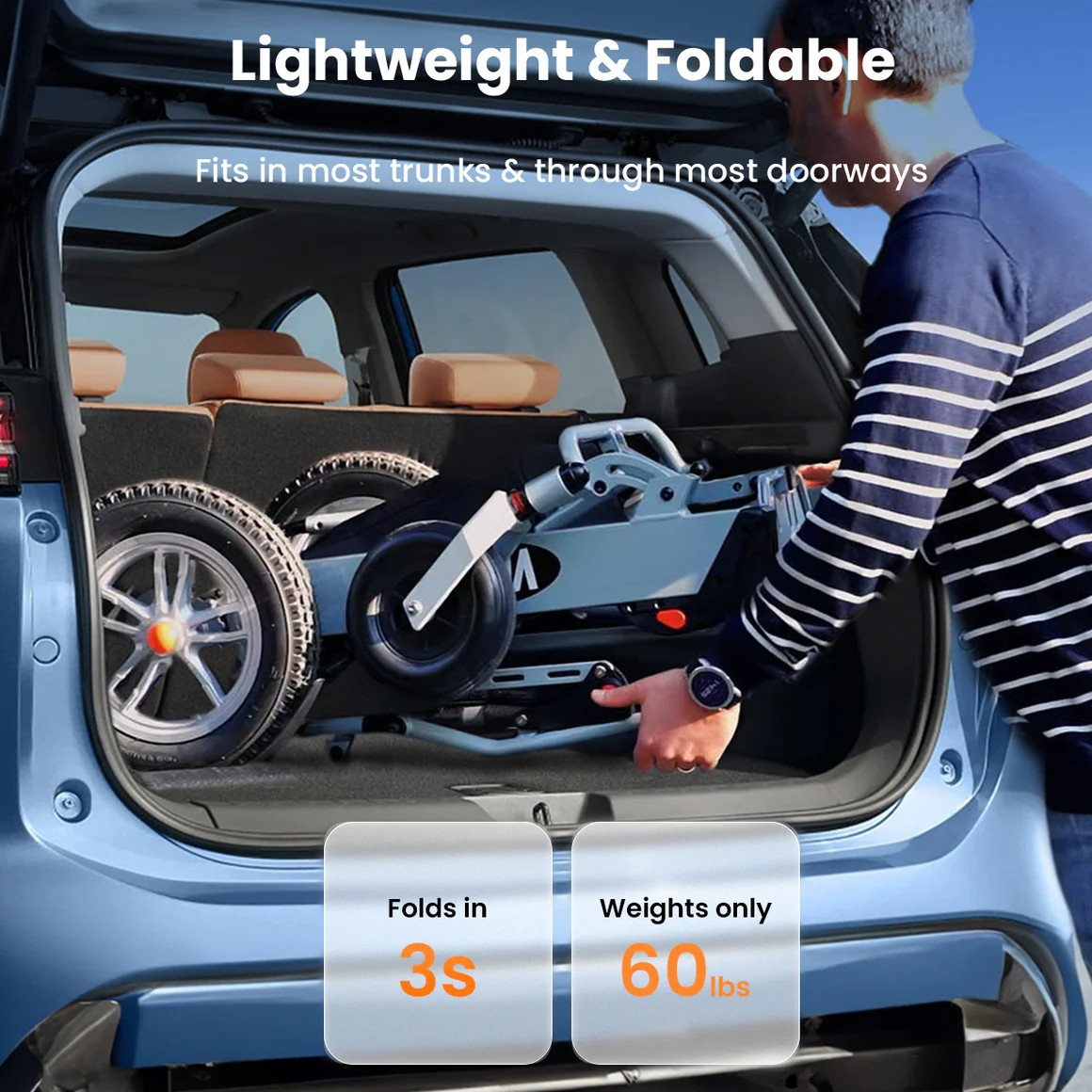 VOCIC V62 FOLDABLE DUAL-BATTERIES POWER WHEELCHAIR