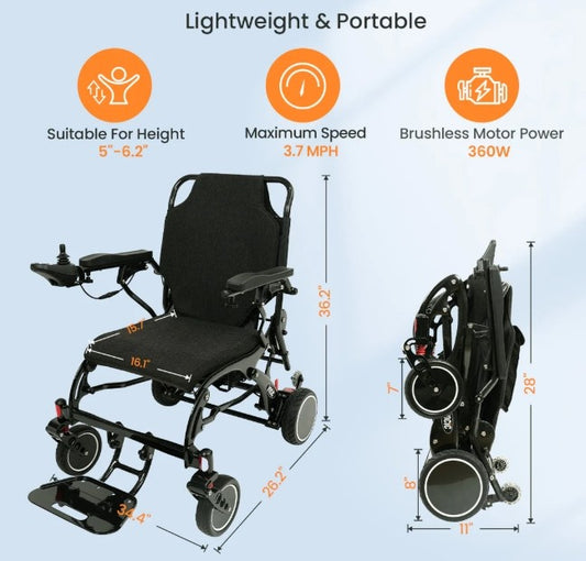 VOCIC V81 CARBON FIBER LIGHTWEIGHT POWER WHEELCHAIR