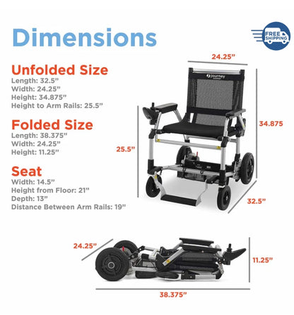 Journey Zoomer Lightweight Folding Power Chair